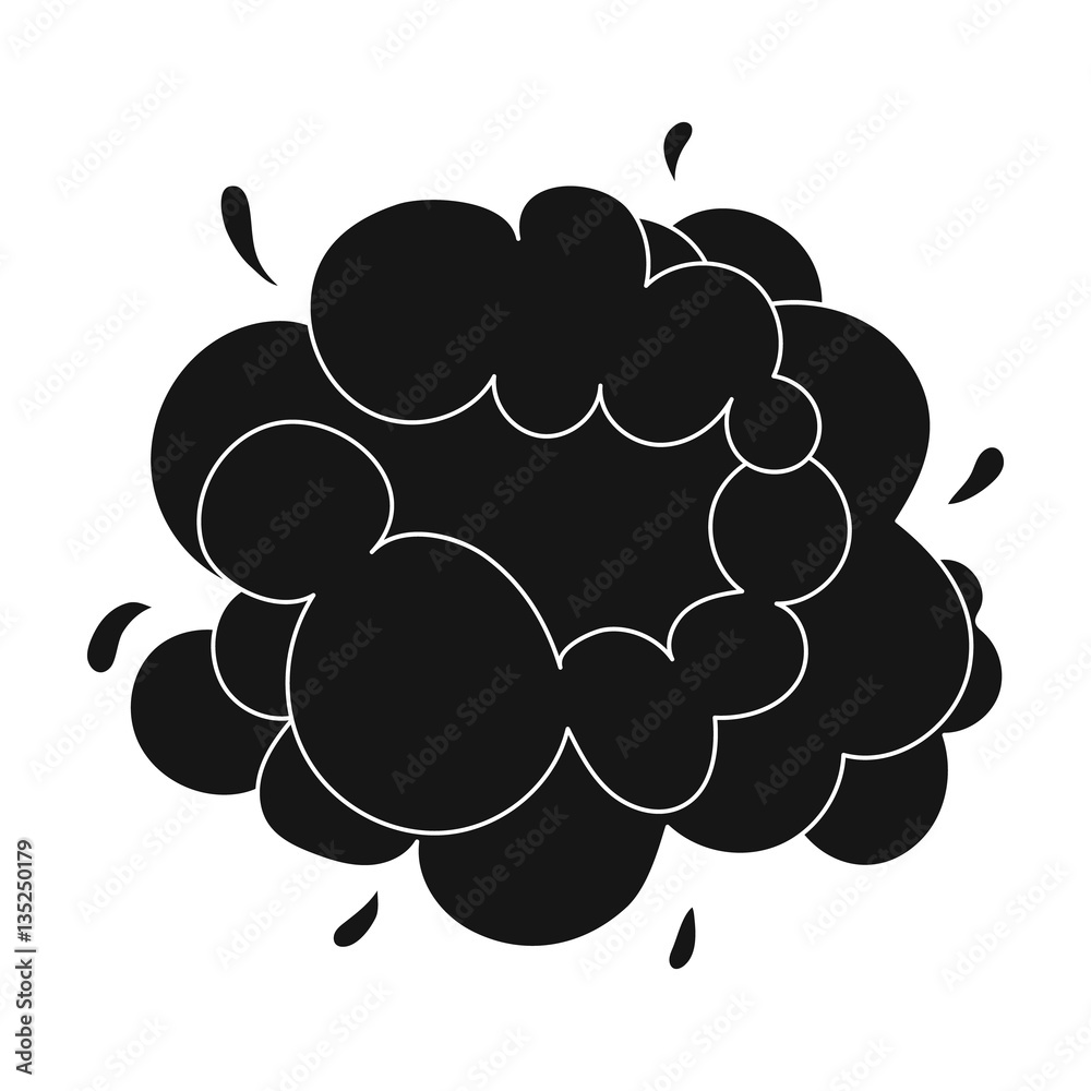 Explosion icon in black style isolated on white background. Explosions ...
