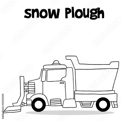 Snow plough with hand draw
