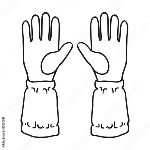Beekeeper s gloves icon in outline style isolated on white background. Apairy symbol stock vector illustration