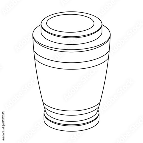 Funeral urns icon in outline style isolated on white background. Funeral ceremony symbol stock vector illustration.