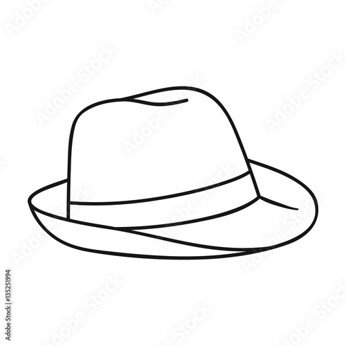 Panama hat icon in outline style isolated on white background. Surfing symbol stock vector illustration.