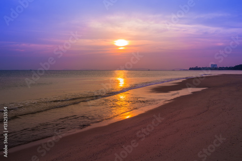 Sai Thong Beach with sunset, Rayong, Thailand © geargodz