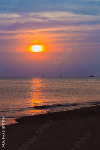 Sai Thong Beach with sunset, Rayong, Thailand