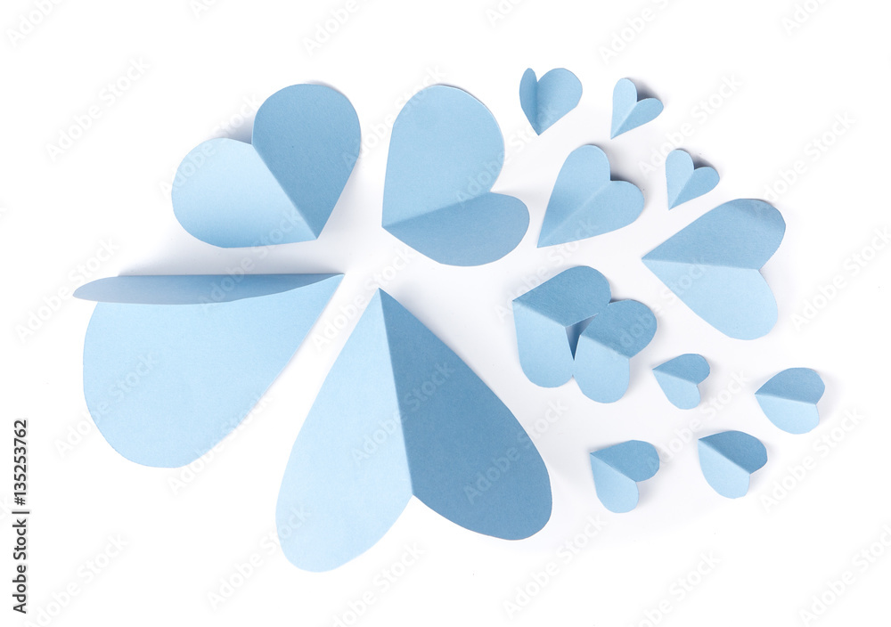 blue heart paper