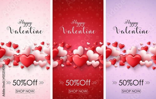 Valentine's day sale banners