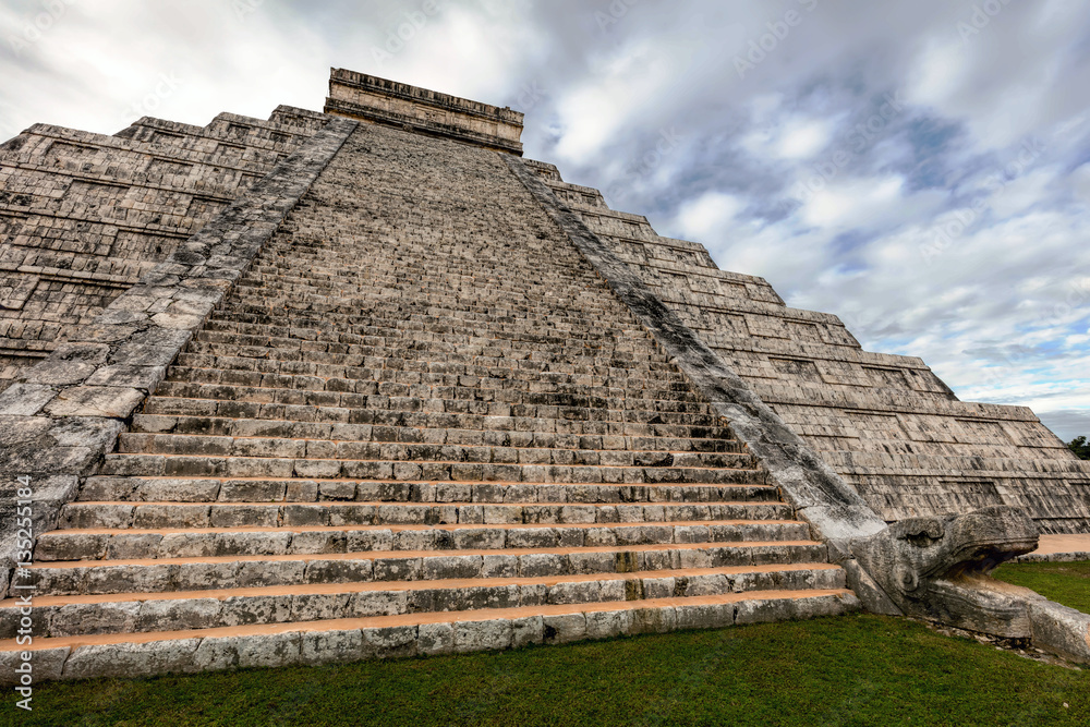 El Castillo, a.k.a the Temple of Kukulkan, a Mesoamerican step-pyramid at the center of the Chichen Itza archaeological site in Yucatan, Mexico, considered to be one of the New 7 Wonders of the World El Castillo, a.k.a the Temple of Kukulkan, a Mesoamerican step-pyramid at the center of the Chichen Itza archaeological site in Yucatan, Mexico, considered to be one of the New 7 Wonders of the World