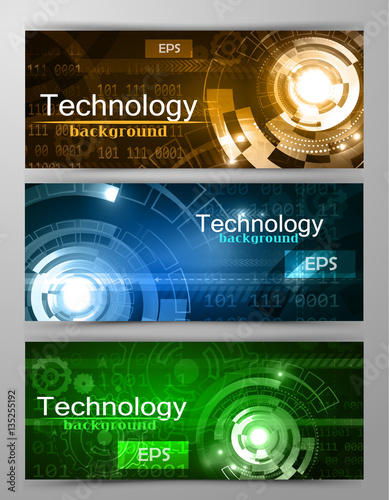Set of modern scientific banners