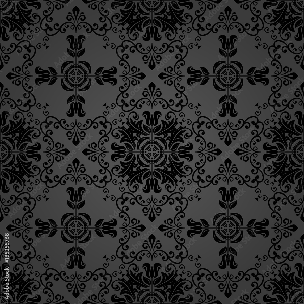 Oriental vector classic dark pattern. Seamless abstract background with repeating elements. Orient background Oriental vector classic dark pattern. Seamless abstract background with repeating elements. Orient background