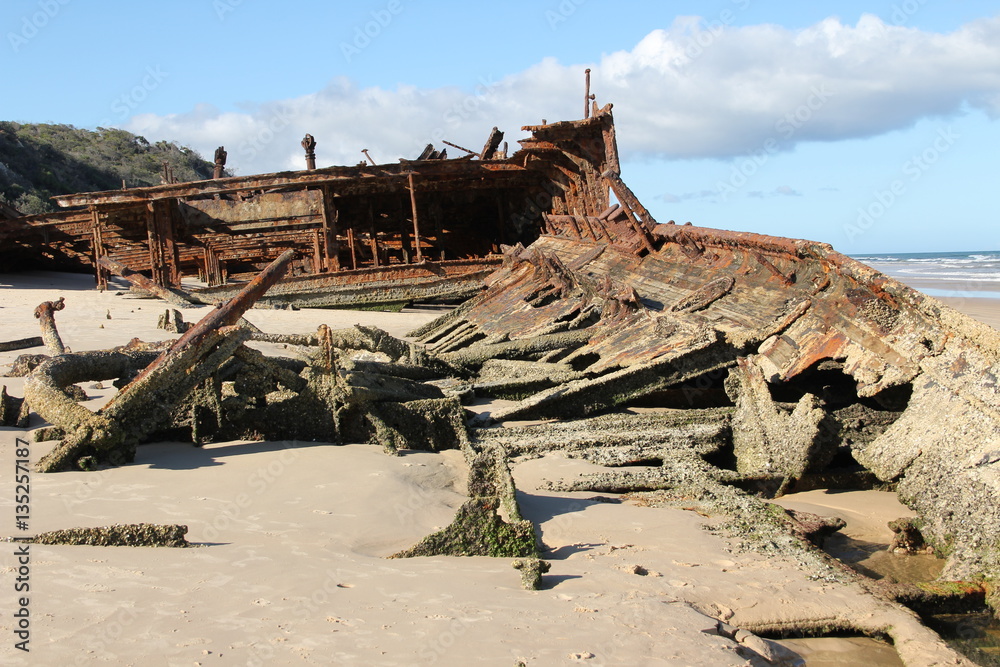 Maheno Shipwreck, Fraser Island, Australia Maheno Shipwreck, Fraser Island, Australia
