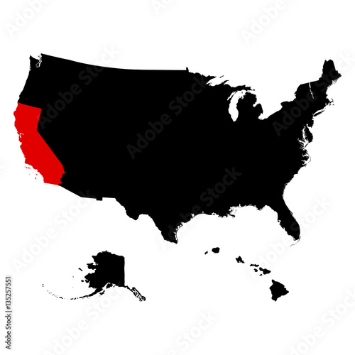 map of the U.S. state California 