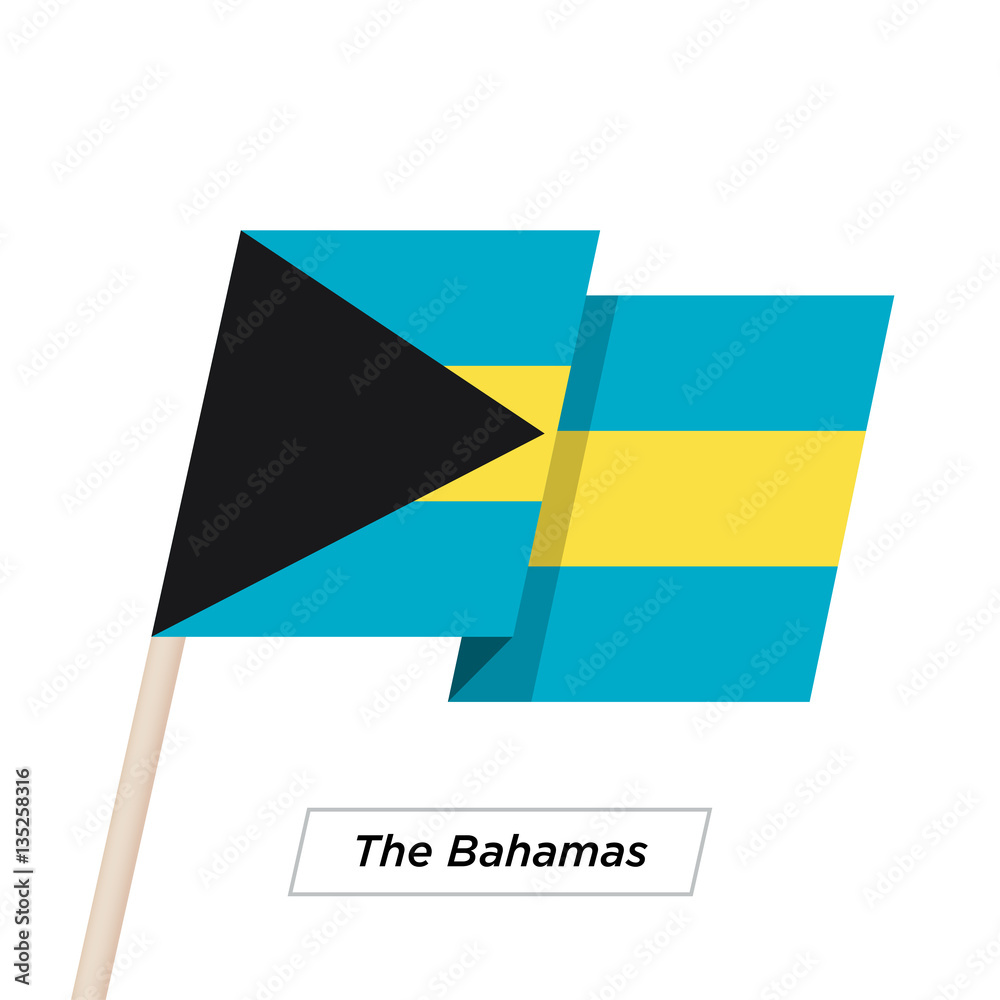 The Bahamas Ribbon Waving Flag Isolated on White. Vector Illustration. The Bahamas Ribbon Waving Flag Isolated on White. Vector Illustration.