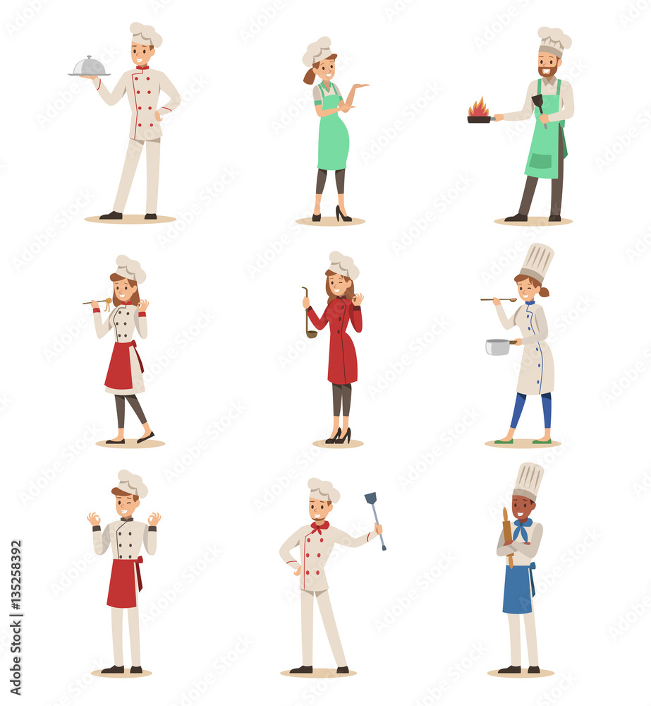 chef cooking in restaurant character design chef cooking in restaurant character design
