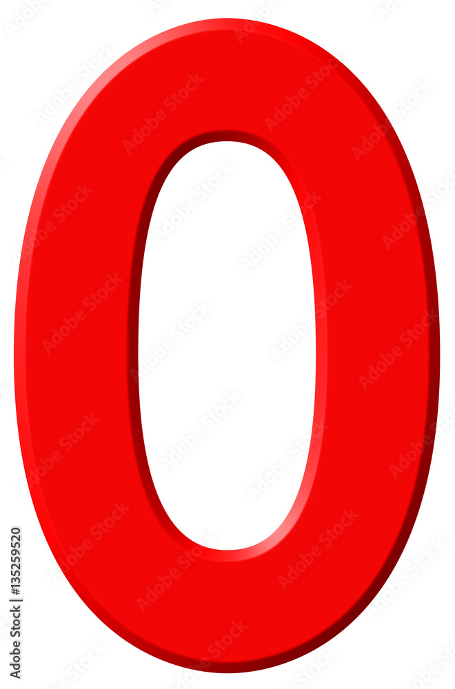 Numeral 0, zero, isolated on white background, 3d render Numeral 0, zero, isolated on white background, 3d render