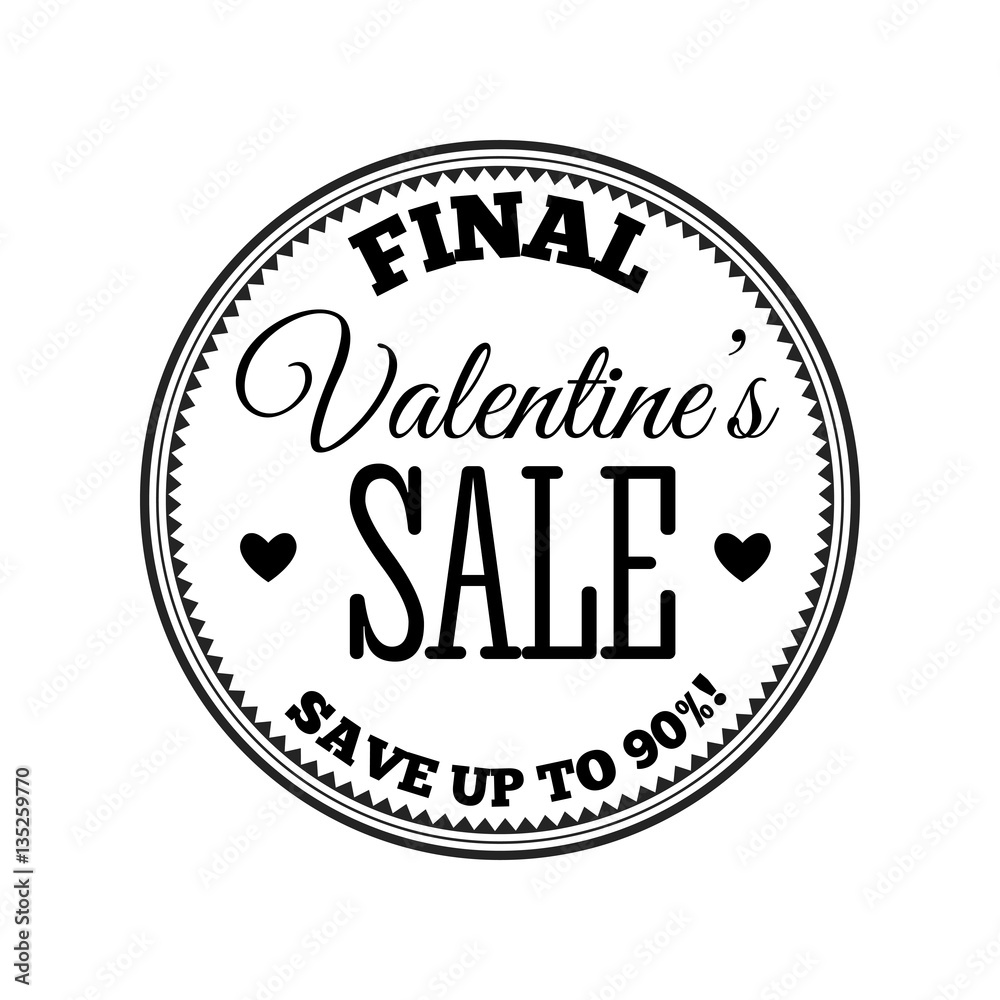 Valentines day sale offer. Vector illustration
