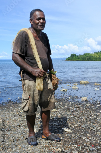 Portrait of Indigenous Fijian fisherman going fishing in Fiji