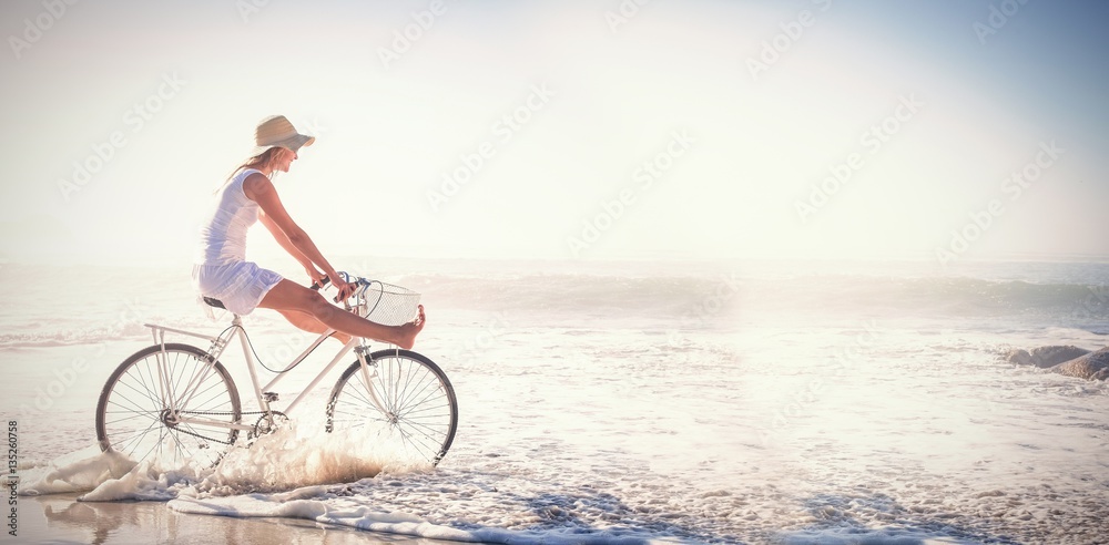 Woman riding bike 