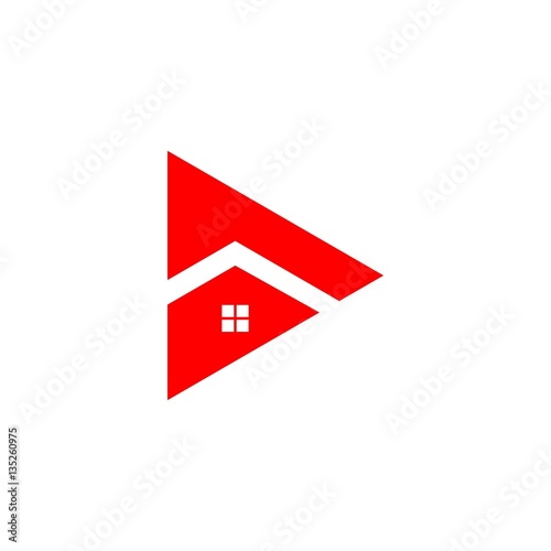 Wallpaper Mural House Roof and Window on Triangle Shape Logo Vector Torontodigital.ca