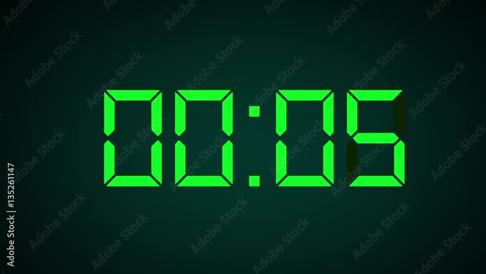 LCD Digital Clock Interface Counting Down 10 - 0 Seconds Animation Graphic (green) LCD Digital Clock Interface Counting Down 10 - 0 Seconds Animation Graphic (green)