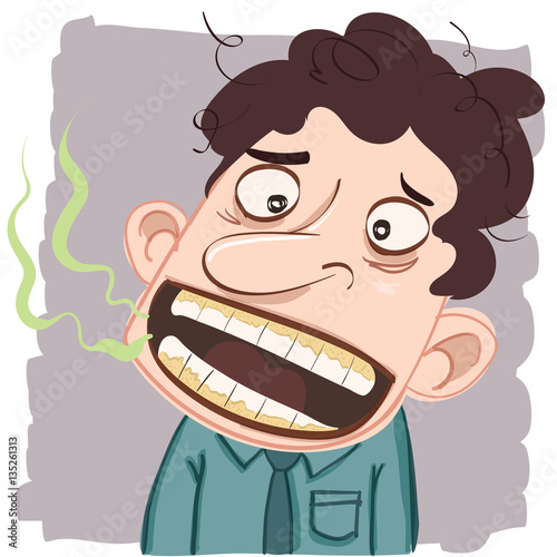 man with bad breath