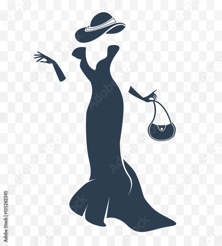 black and white silhouette of a lady