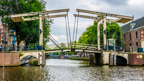 Historic Draw Bridge over the canals in Amsterdam