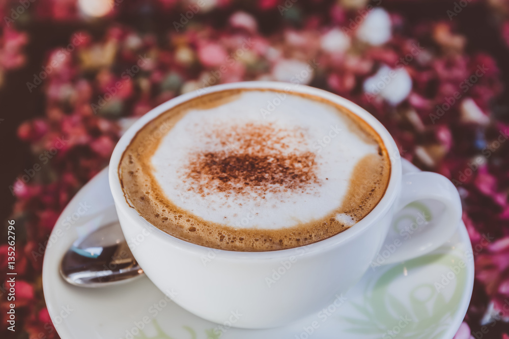 Cappuccino or latte coffee.