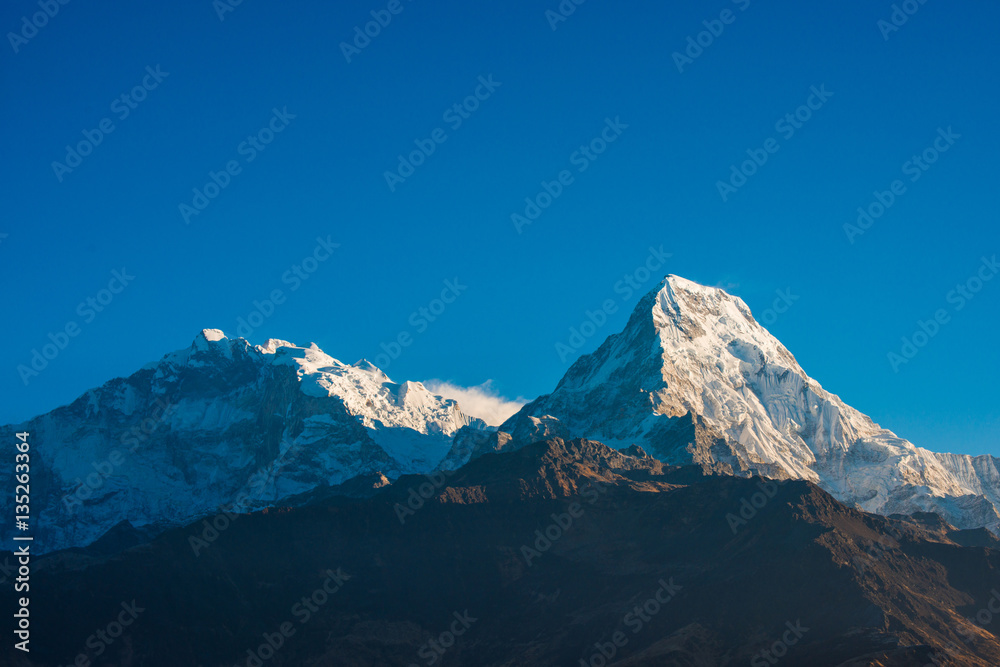 beautiful snow mountain of Annapurna Himalayan Range
