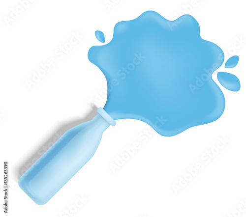 bottle with spilled liquid