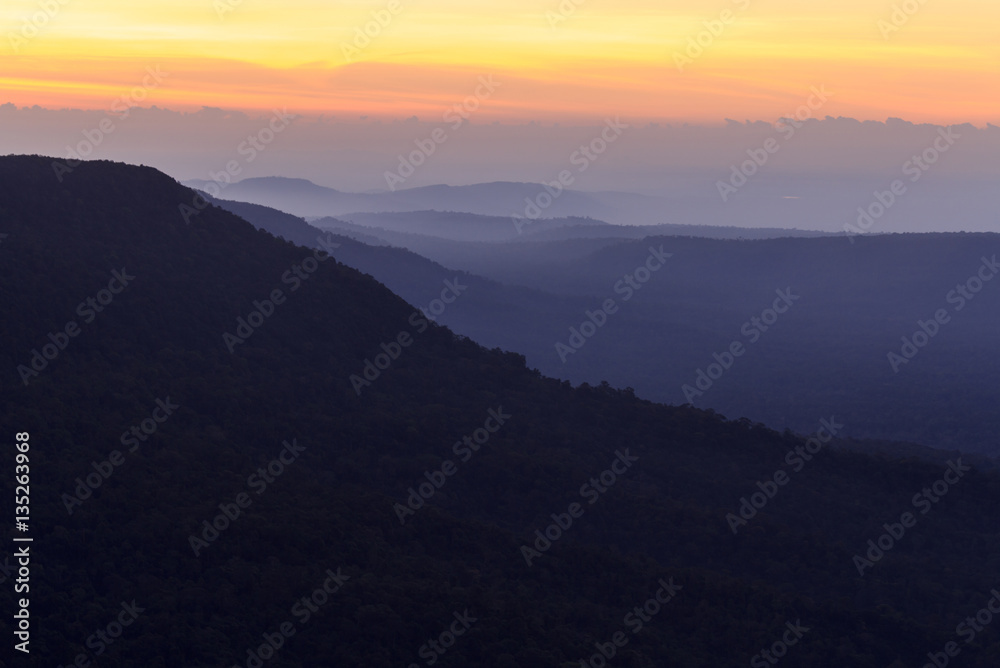 Fototapeta premium sunrise at the mountain in morning time