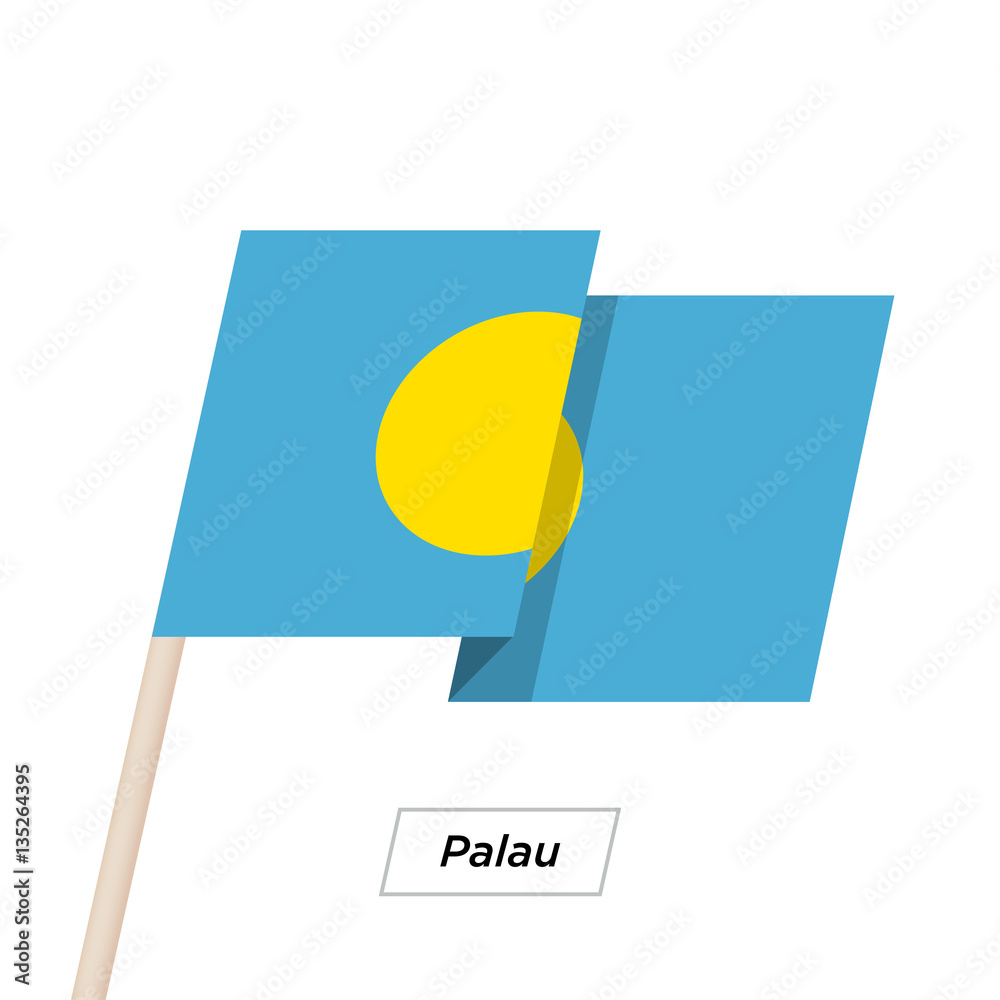 Palau Ribbon Waving Flag Isolated on White. Vector Illustration. Palau Ribbon Waving Flag Isolated on White. Vector Illustration.