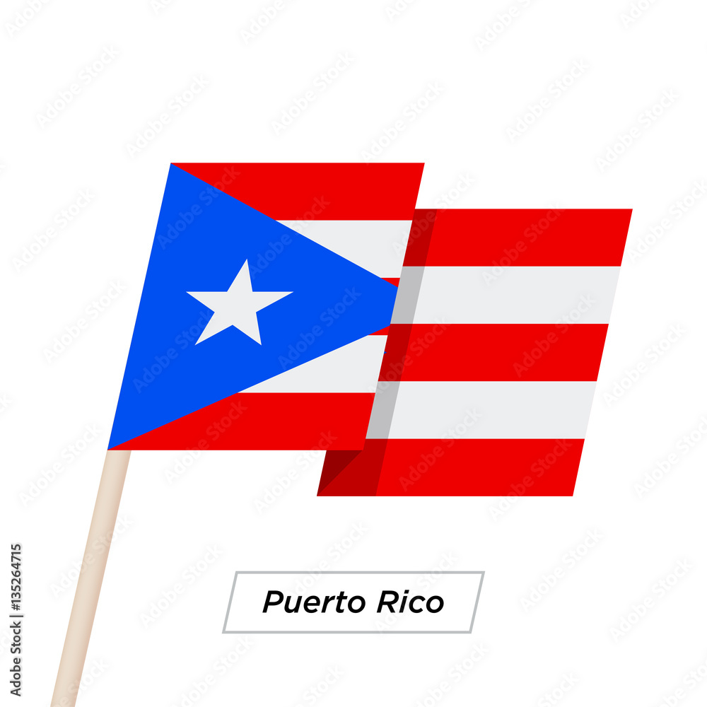 Puerto Rico Ribbon Waving Flag Isolated on White. Vector Illustration. Puerto Rico Ribbon Waving Flag Isolated on White. Vector Illustration.