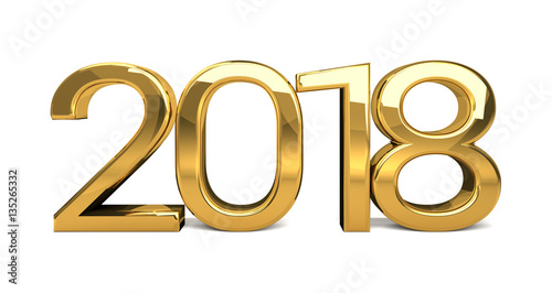 year golden design 3d render 2018