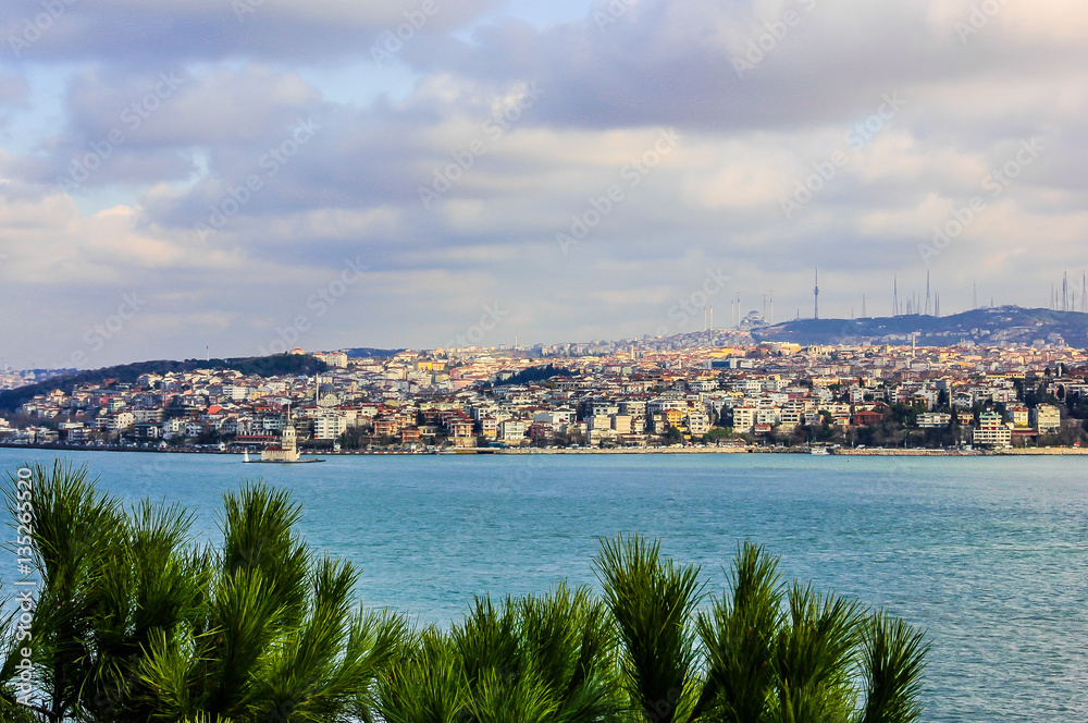 View of Istanbul and Bosphorus Strait, Turkey