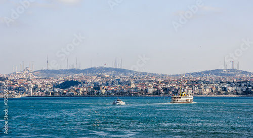 Ship in Bosphorus strait. Istanbul, Turkey © sforzza