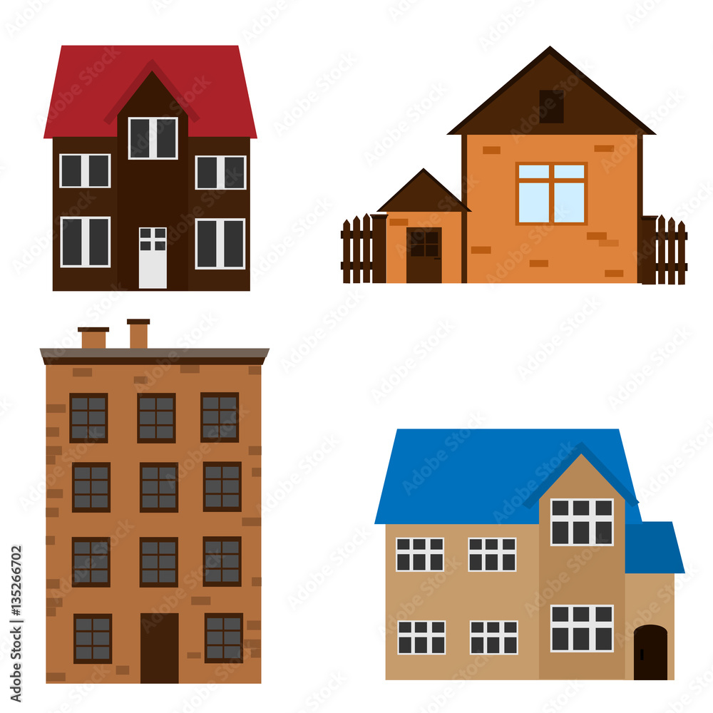 Colorful houses set