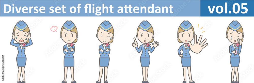 Diverse set of flight attendant, EPS10 vol.05 Diverse set of flight attendant, EPS10 vol.05