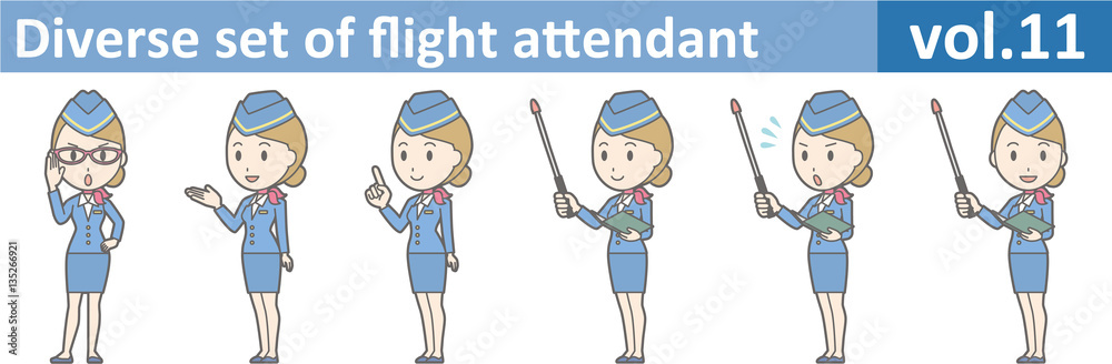 Diverse set of flight attendant, EPS10 vol.11 Diverse set of flight attendant, EPS10 vol.11