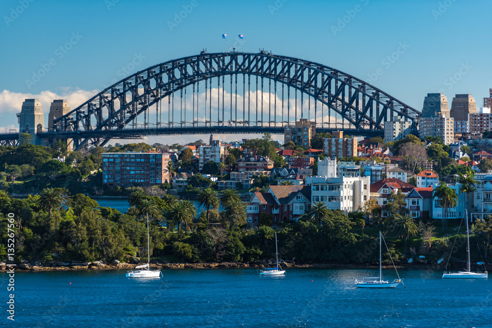 Sydney Harbour Bridge and Cremorne point suburb Sydney Harbour Bridge and Cremorne point suburb