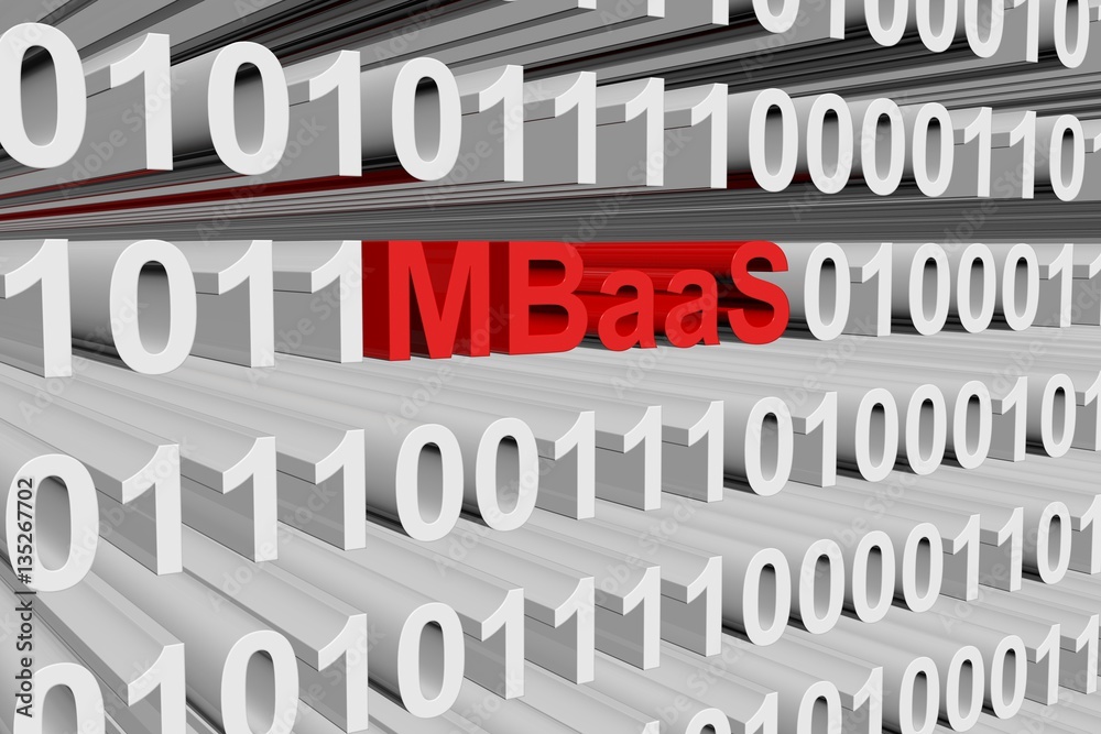 MBaaS as a binary code 3D illustration