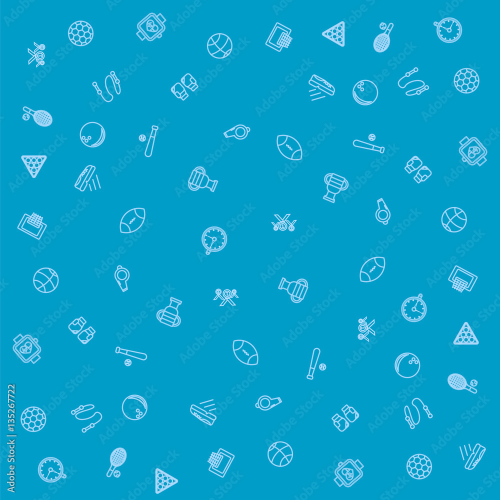 Seamless pattern with sports and fitness icons. Seamless pattern with sports and fitness icons.