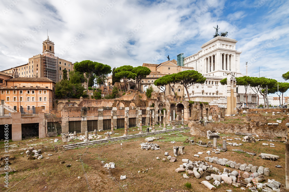 Ruins of the Forum in Rome, Lazio region, Italy.