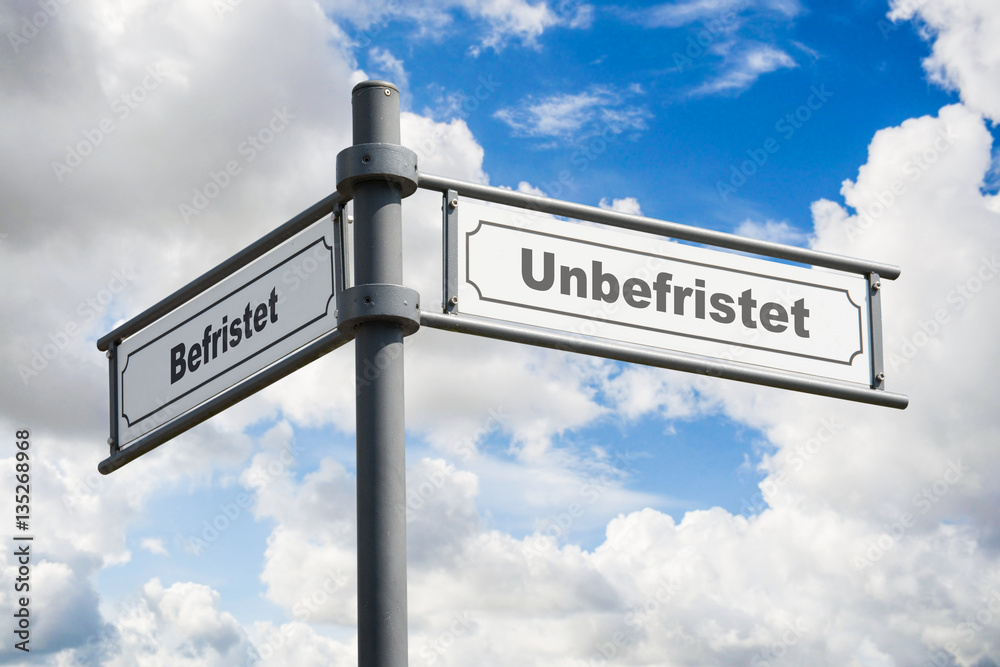 Fototapeta premium Schild 162 - Unbefristet
