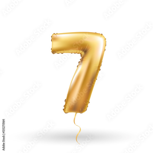 number seven metallic balloon
