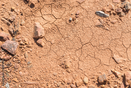 Soil texture  brown ground soil texture mixed with small rocks