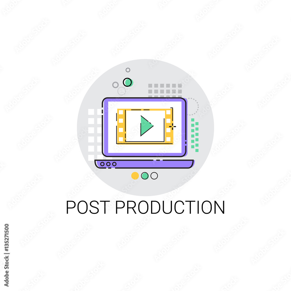 Camera Film Post Production Industry Icon Vector Illustration