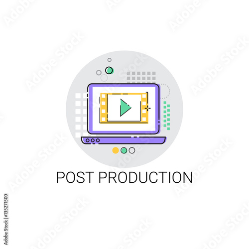 Camera Film Post Production Industry Icon Vector Illustration
