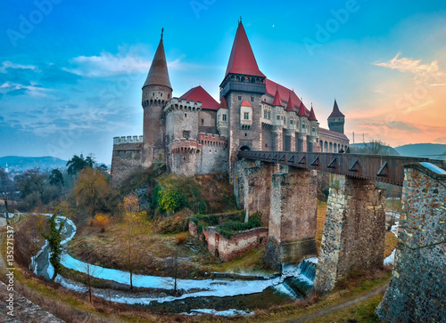 Hunyad Castle / Corvin's Castle in Hunedoara, Romania. 