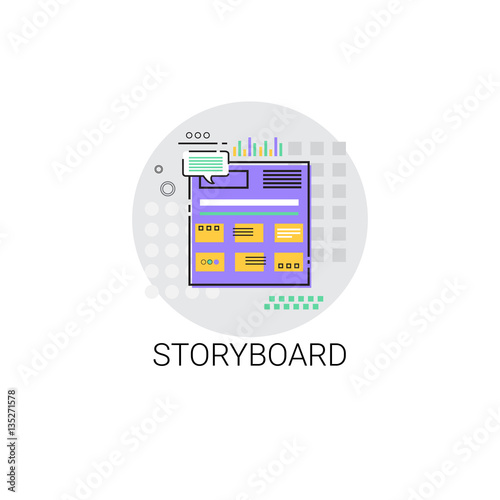 Story Board Camera Film Production Industry Icon Vector Illustration