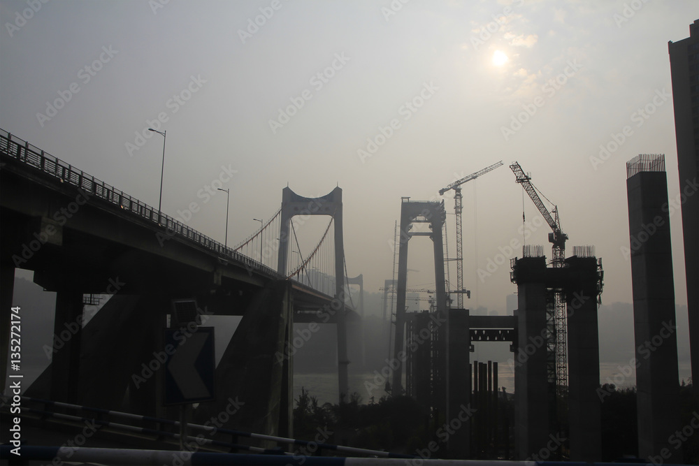 Obraz premium Construction in Chongqing big city 