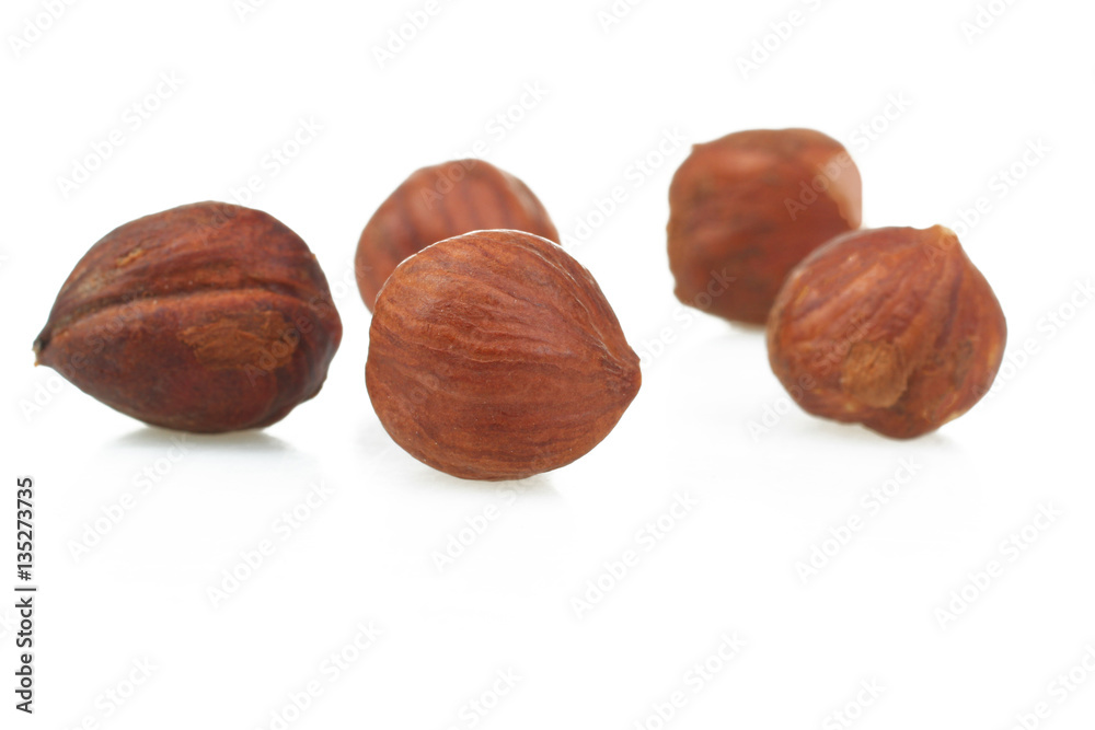 Hazelnut isolated on a white background. Hazelnut isolated on a white background.